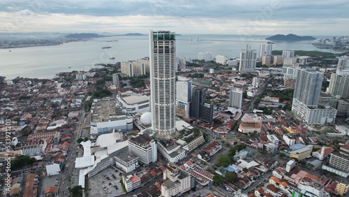 Georgetown, Penang Malaysia - May 14, 2022: The Amazing Scenery of around Armenian Street and Georgetown
