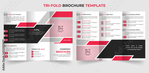 Creative trifold brochure template with business agency trifold brochure design