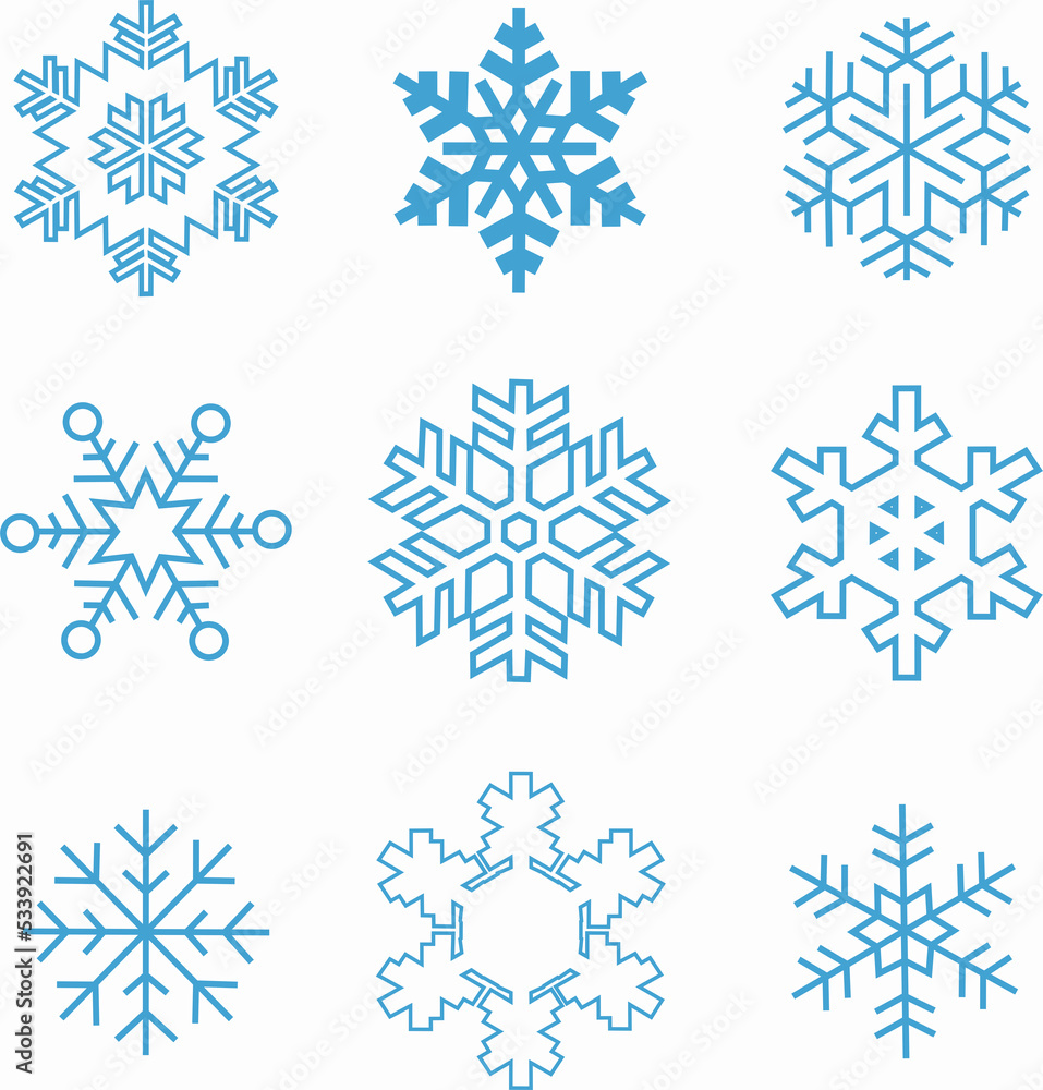 snowflake icons new year,christmas, logo snowflake icons new year,christmas, logo