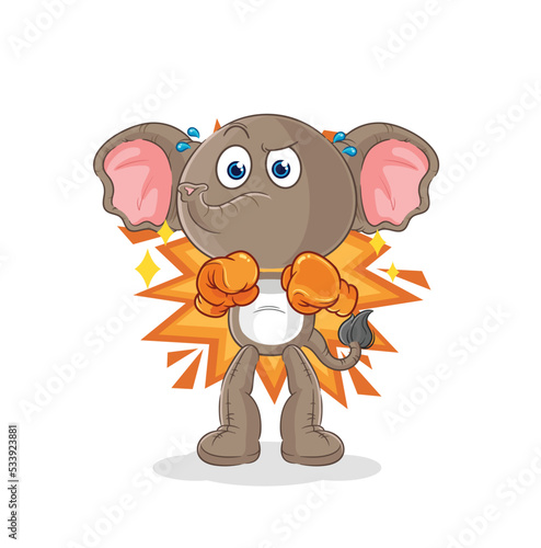 elephant boxer character. cartoon mascot vector