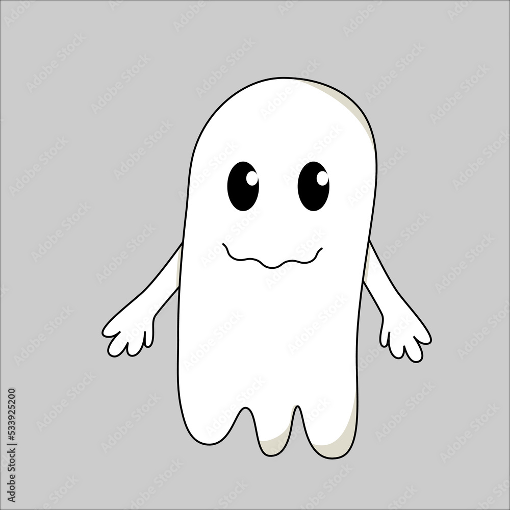 Vector illustration of cute ghost in flat style. Cartoon illustration for Halloween. Vector illustration of cute ghost in flat style. Cartoon illustration for Halloween.