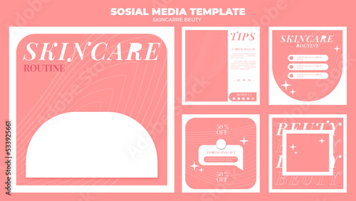 skincare beuty  instagram post template design
