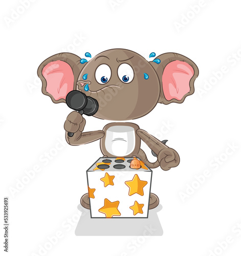 elephant play whack a mole mascot. cartoon vector