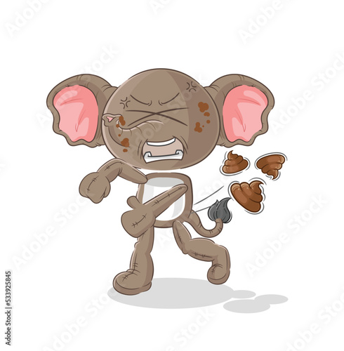 elephant throwing shit vector