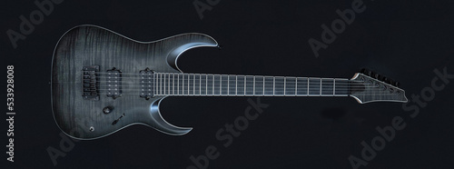 guitar on black background