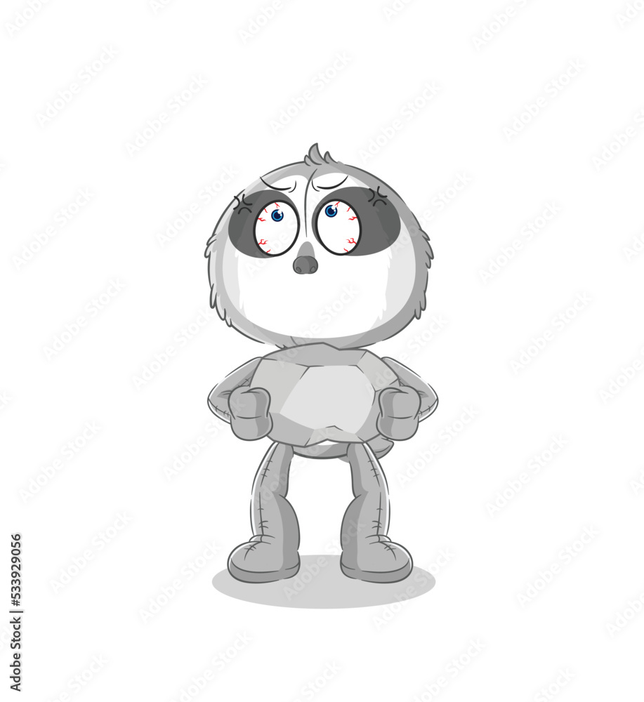 sloth lifting rock cartoon character vector sloth lifting rock cartoon character vector