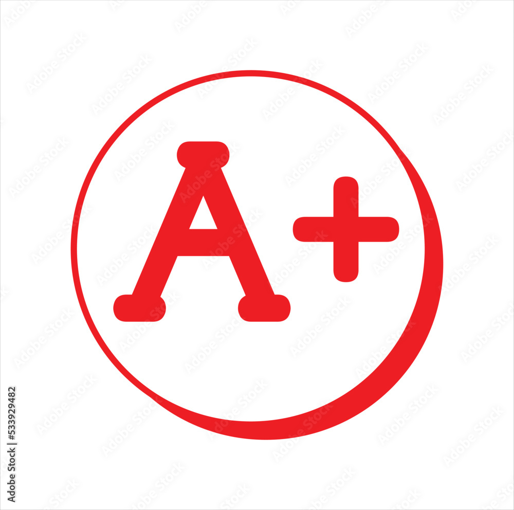 A plus sign for exam mark red vector Eps08