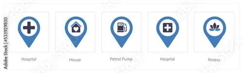 Hospital, House, Petrol Pump