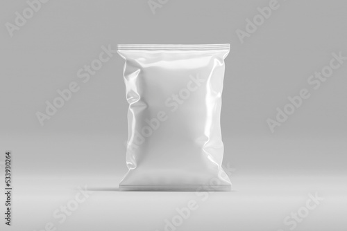 Blank Doypack or Plastic Packaging 3D Render for Mockup