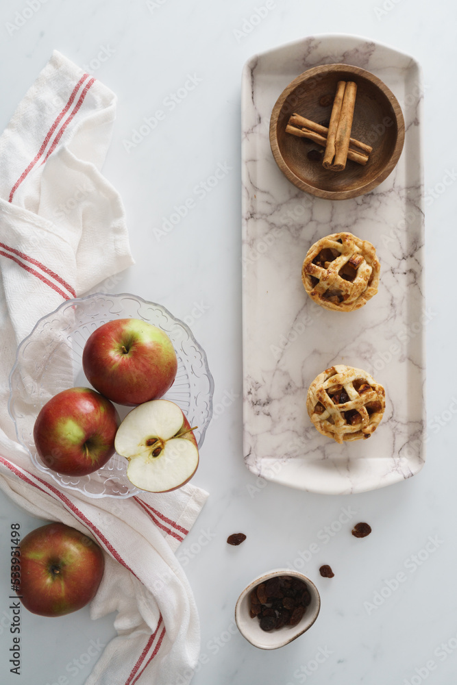 Red and Green apples set against a white background Red and Green apples set against a white background