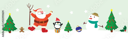Simple clip art template of Christmas characters