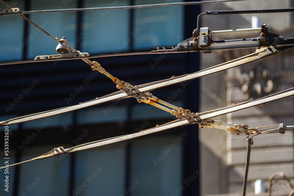 High voltage power cables for trams and trolleybuses used for public