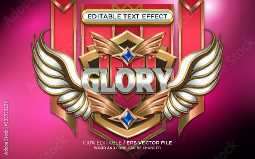 Winged Emblem with Editable Glory Text Effect