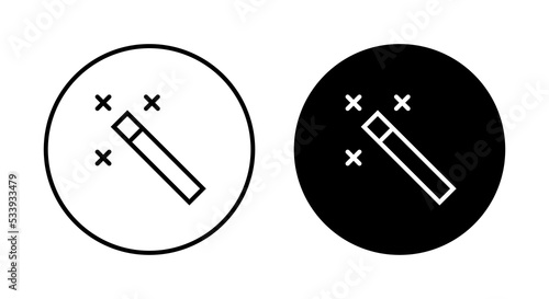 Magic wand tool icon vector isolated on circle background
