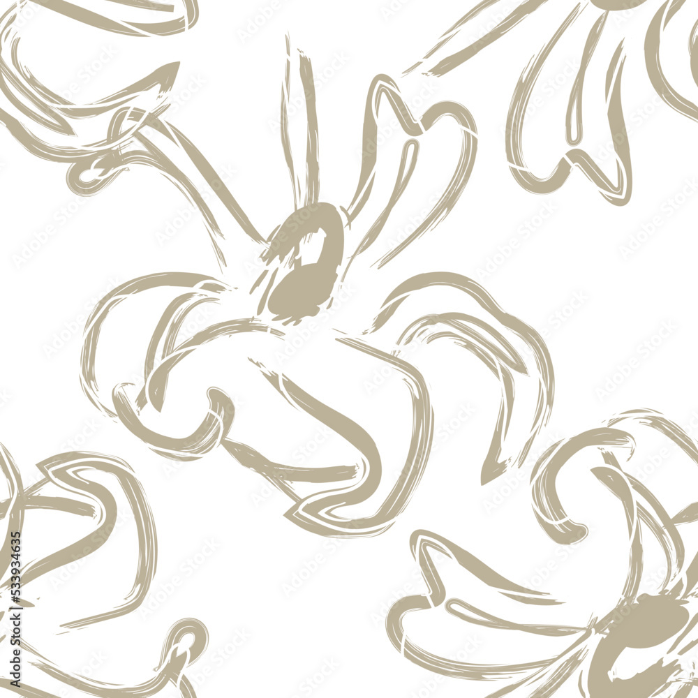 Obraz premium Floral Brush strokes Seamless Pattern Design