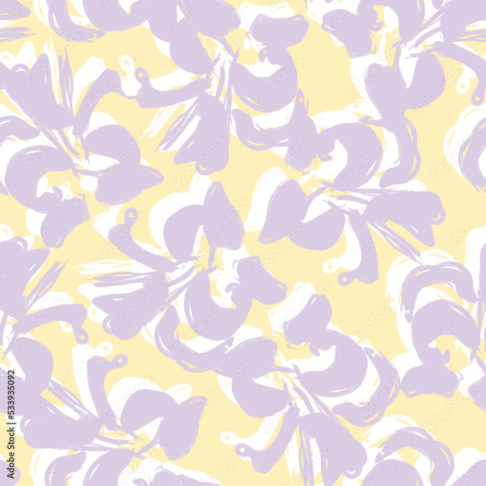 Floral Brush strokes Seamless Pattern Design Floral Brush strokes Seamless Pattern Design