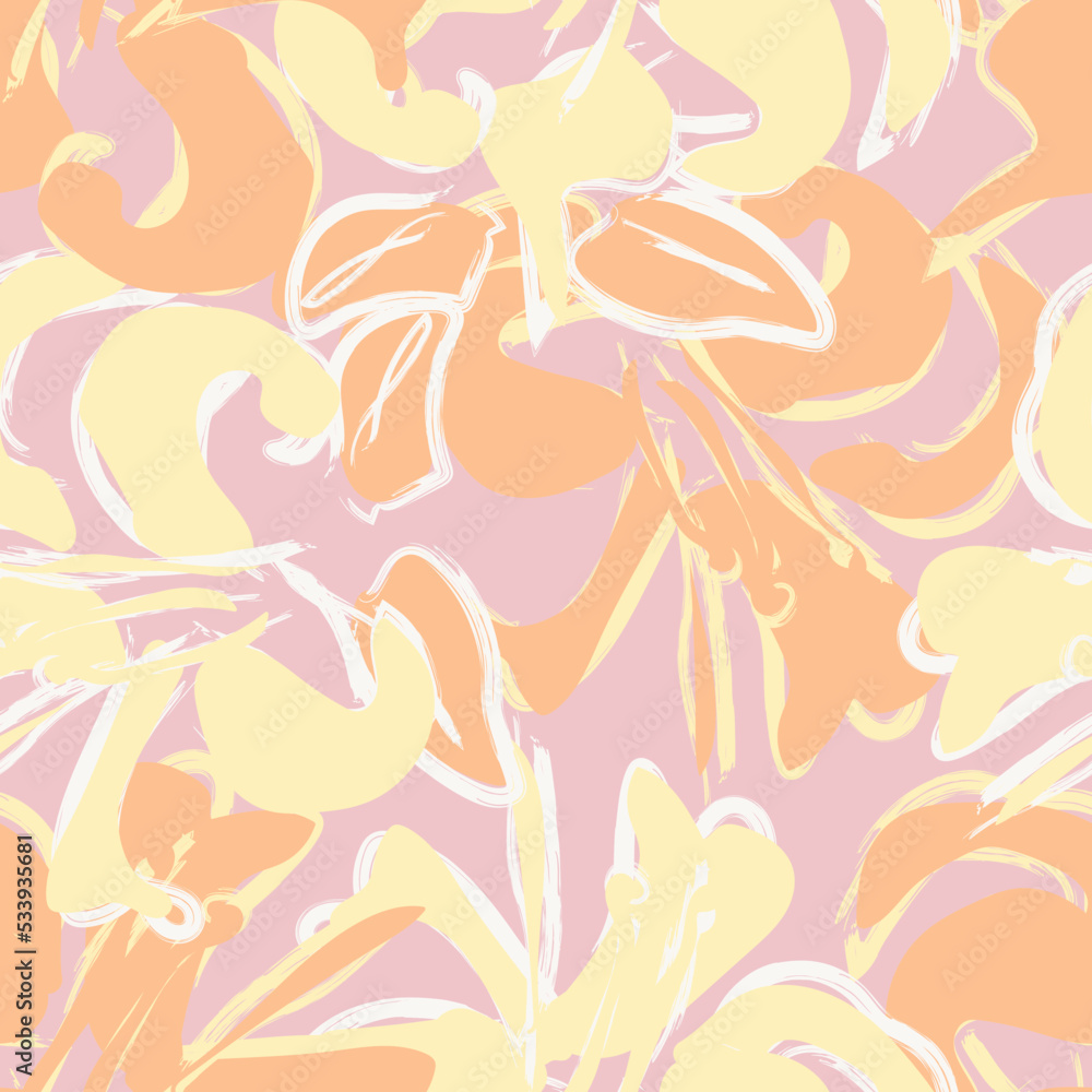 Floral Brush strokes Seamless Pattern Design Floral Brush strokes Seamless Pattern Design