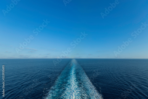 panoramic view of the blue open endless ocean 