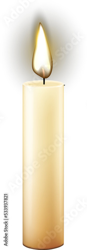 3D realistic white candle