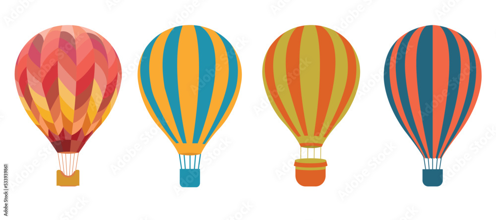 Multicolored balloons. Bright color illustration on a white background. Vector