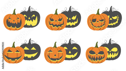 Halloween Pumpkin Head set.	