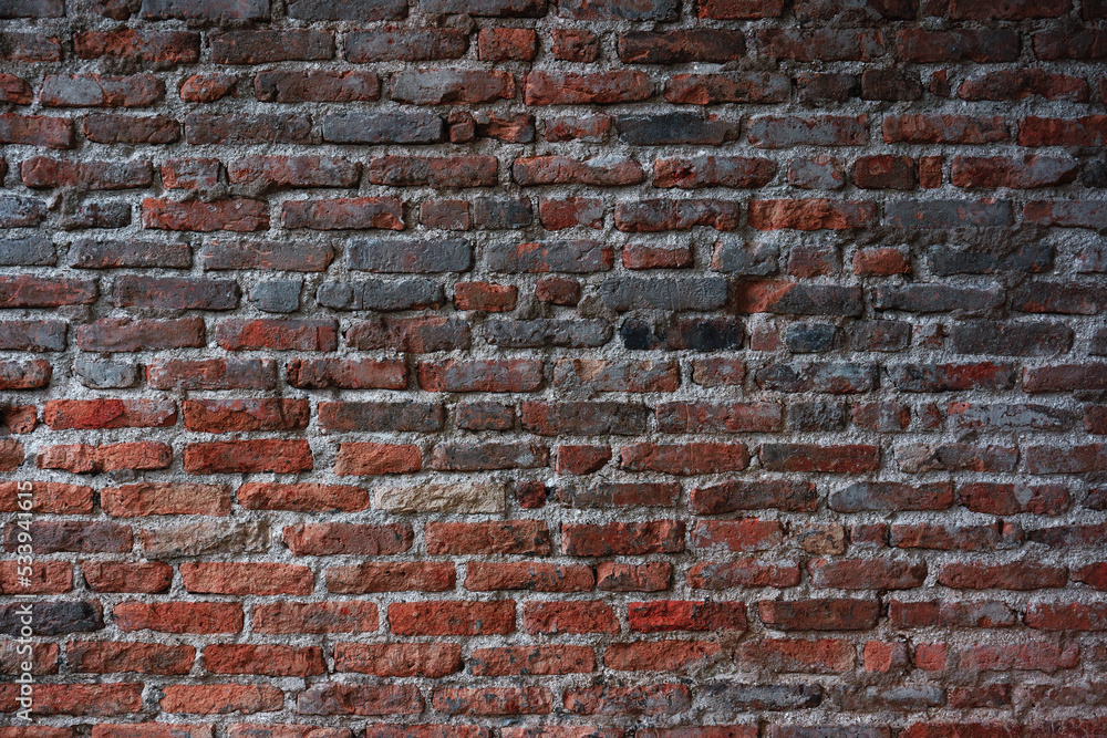 Fototapeta premium Brick wall vintage Background,Old brick wall background,Decorative dark brick wall surface for background