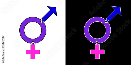 Sex reassignment surgery. Procedure to solve transsexuality for transsexual and transgender persons. Vector illustration