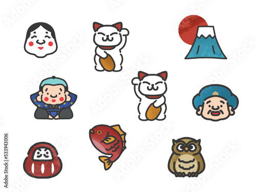 縁起物　イラスト　セット2