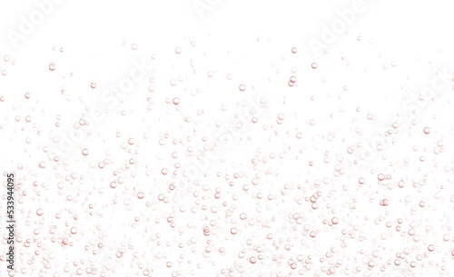 Underwater fizzing bubbles, soda or champagne carbonated drink, red sparkling water. Effervescent drink. Aquarium, sea, ocean bubbles vector illustration.