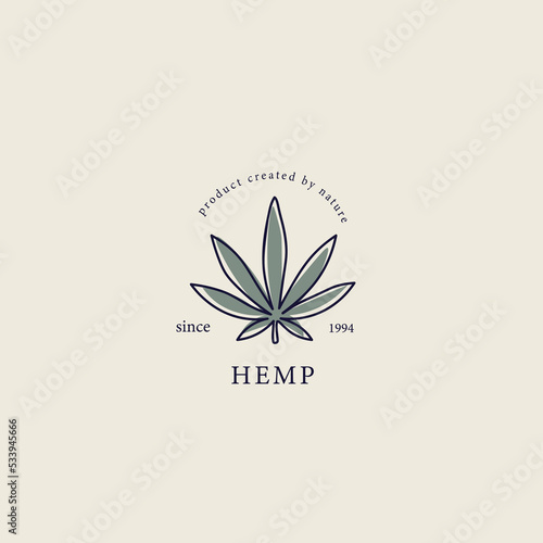 Line art hemp leaf logo
