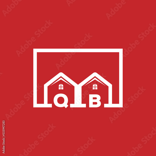 Initial QB Homes aligned logo stock vector. Illustration of building