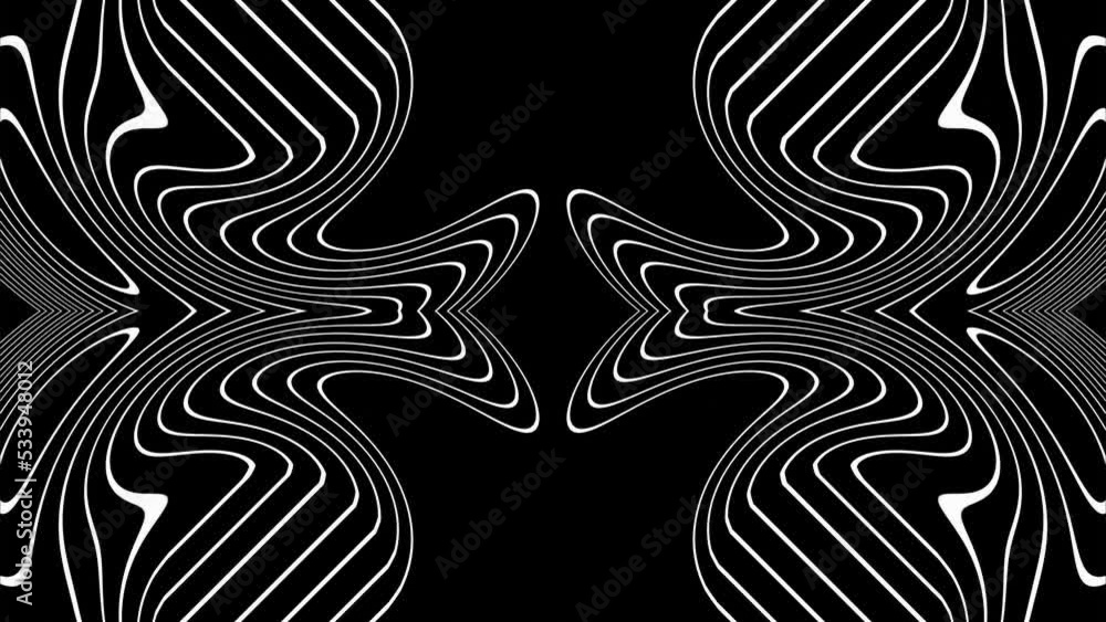 Looped Picture Fantastic animated background. Abstraction of graphical objects. Looped ...