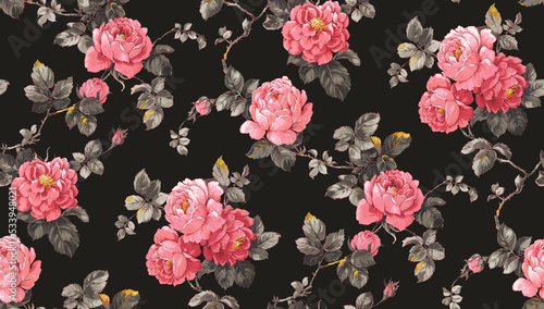 Classic Popular Flower Seamless pattern background.Perfect for wallpaper, fabric design, wrapping paper, surface textures, digital paper.