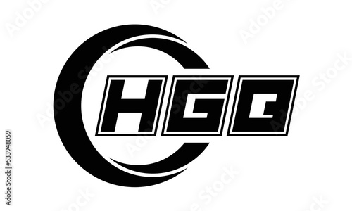 HGQ three-letter circle logo design. custom font logo vector template | abstract logo | word mark logo | letter mark logo | business logo | minimalist logo | font logo |