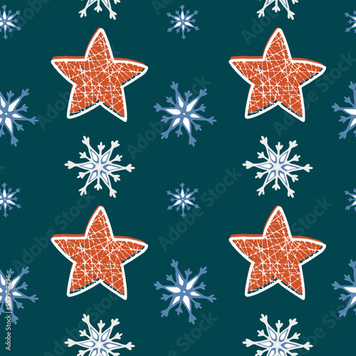 new year seamless pattern snowflake,christmas tree,star