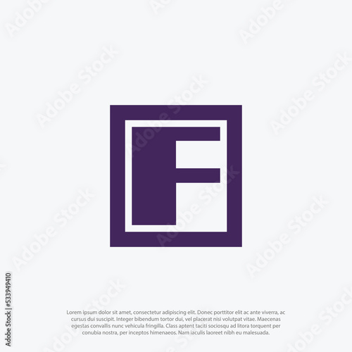 alphabet letter initial Fi or iF logo vector with negative space or gestalt modern and simple concept