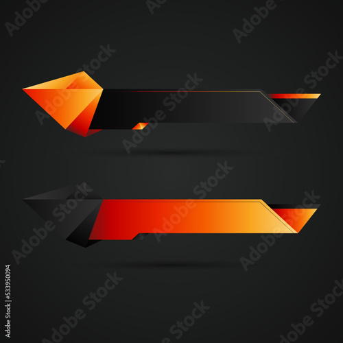 Lower third banner bars for live breaking news and live video streaming title. Colorful labels for video broadcast.