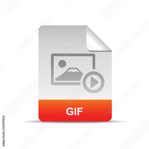 Gif file icon, images and graphic for web and animation isolated on a white background.
