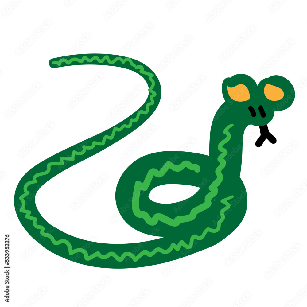 Fototapeta premium snake animal cute doodle