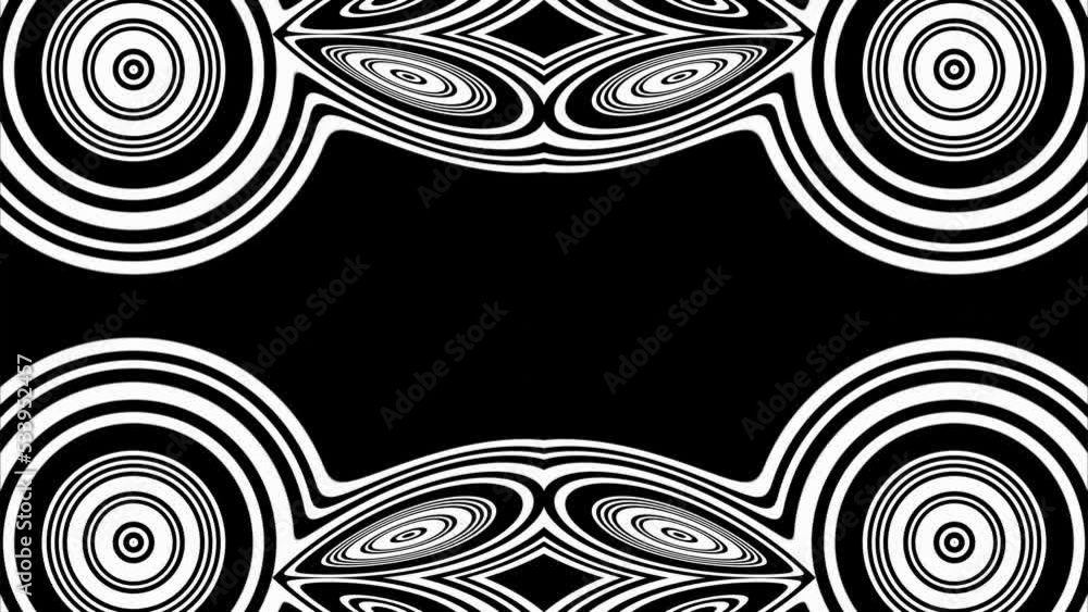 Looped Picture Fantastic animated background. Abstraction of graphical objects. Looped ...