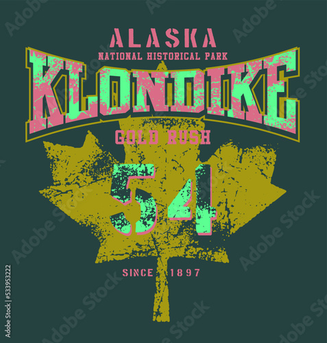alaskan historic national park illustration in vintage look