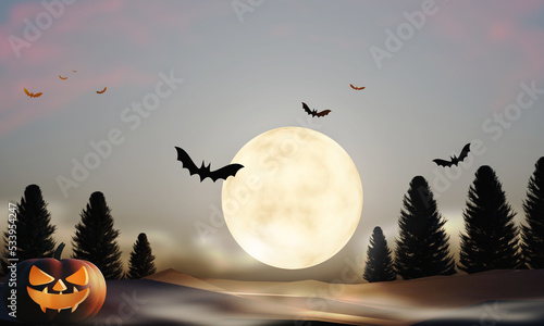 Fotografie Halloween background 3d rendering