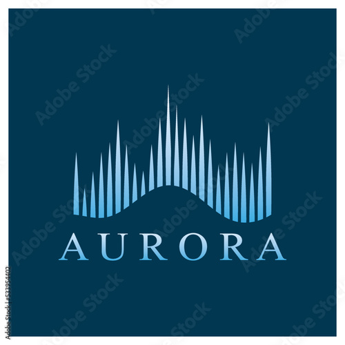 abstract aurora logo design icon illustration vector template