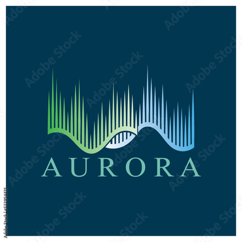 abstract aurora logo design icon illustration vector template