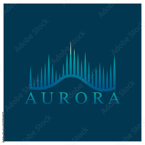 abstract aurora logo design icon illustration vector template