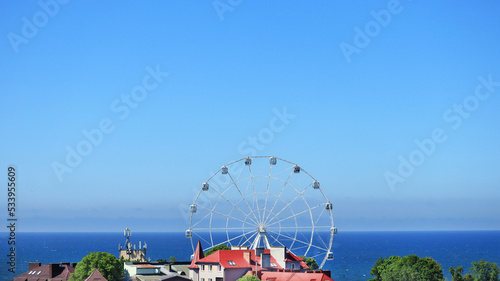 Ferris wheel sea view