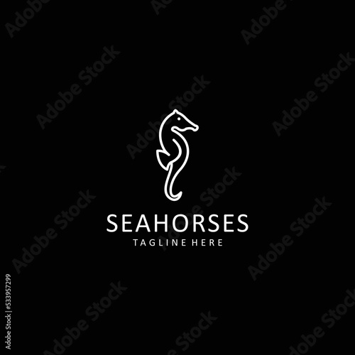 Seahorses logo design icon tamplate