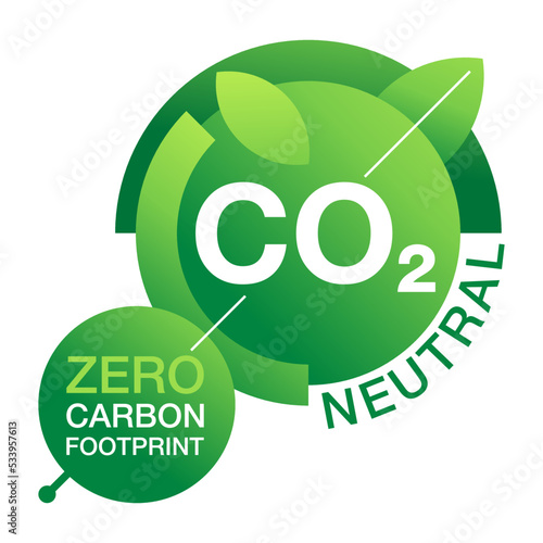 CO2 neutral modern geometric label