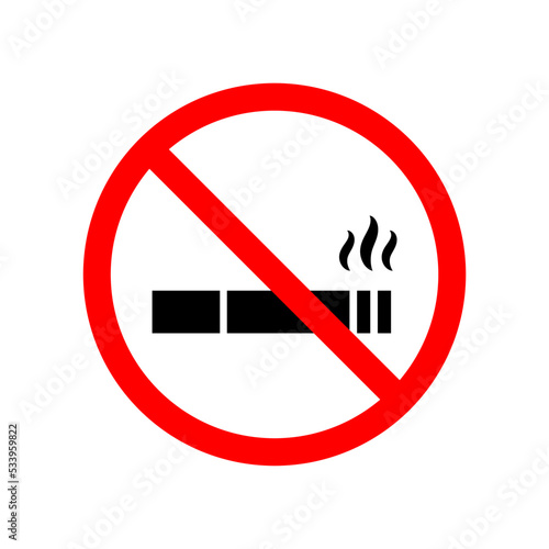 Icono de prohibido fumar. Ilustración vectorial