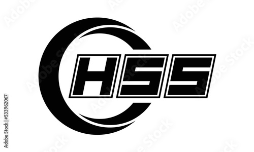 HSS three-letter circle logo design. custom font logo vector template | abstract logo | word mark logo | letter mark logo | business logo | minimalist logo | font logo |